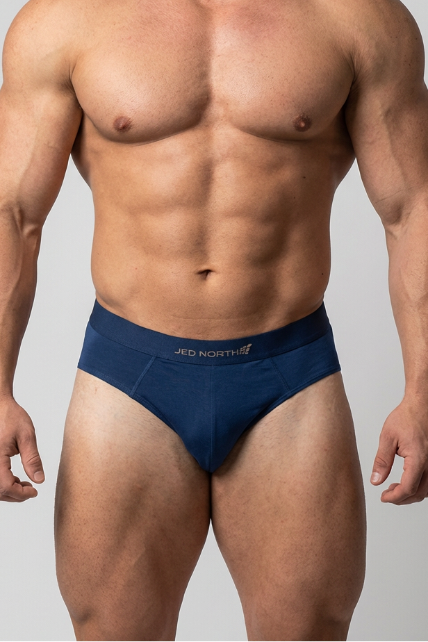 Jed North Men's Men's Athletic Seamless Briefs 2-Pack - Black & Navy