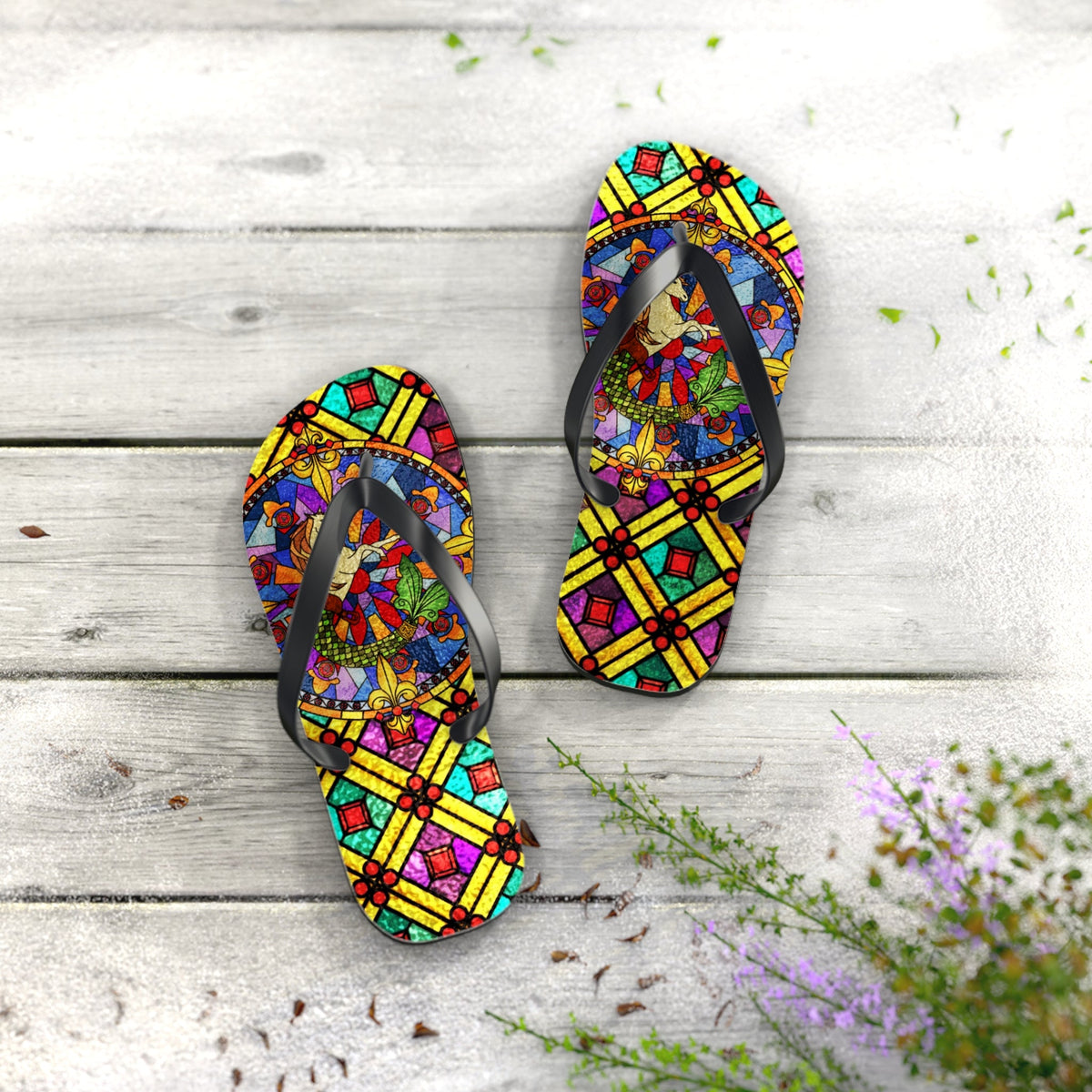 Maris Equi Men's Stained Glass Flip-Flops