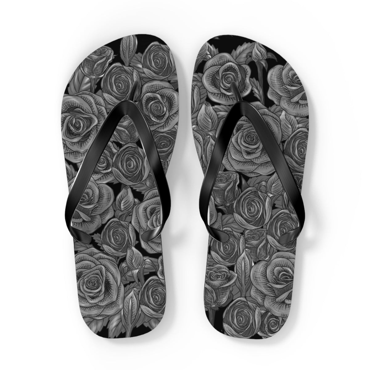 Maris Equi Men's Black Rose Flip-Flops