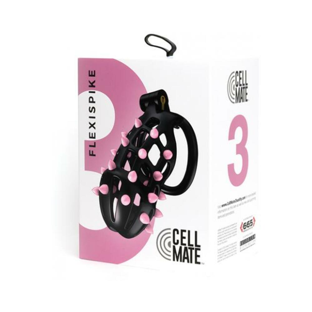 Jaula de castidad Sport Fucker Cellmate Flexispike - Talla 3 Negro/rosa