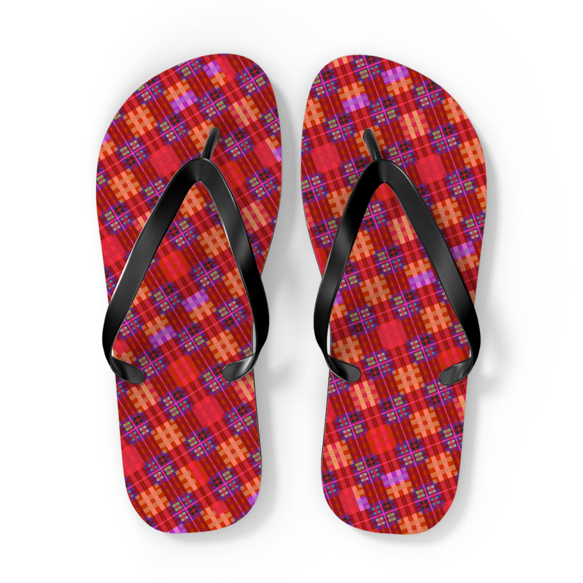 Maris Equi Men's Red Tartan Flip-Flops