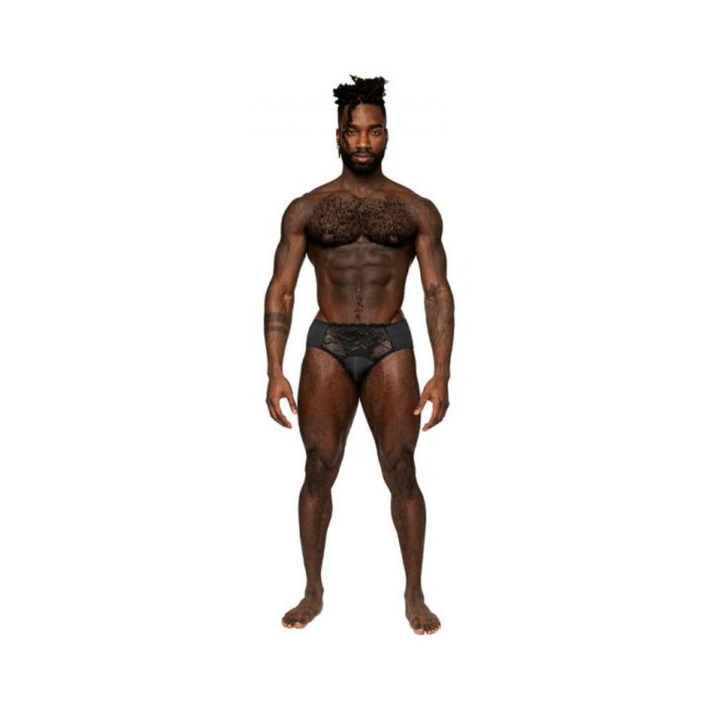 Male Power Sassy Lace Bikini mit festem Beutel, Schwarz, S