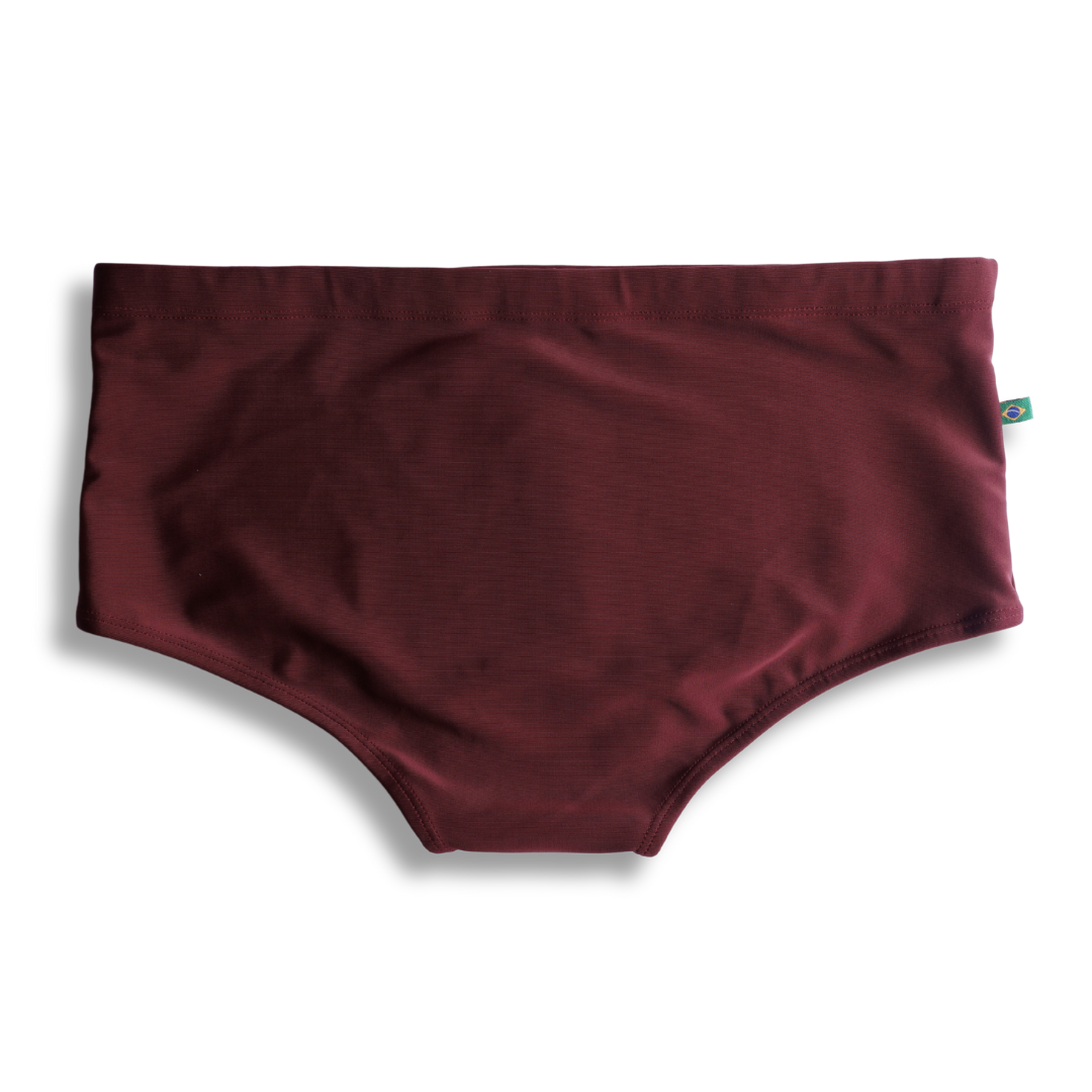 Sungas de baño CA-RIO-CA Barolo lisos color borgoña - Ropa de playa
