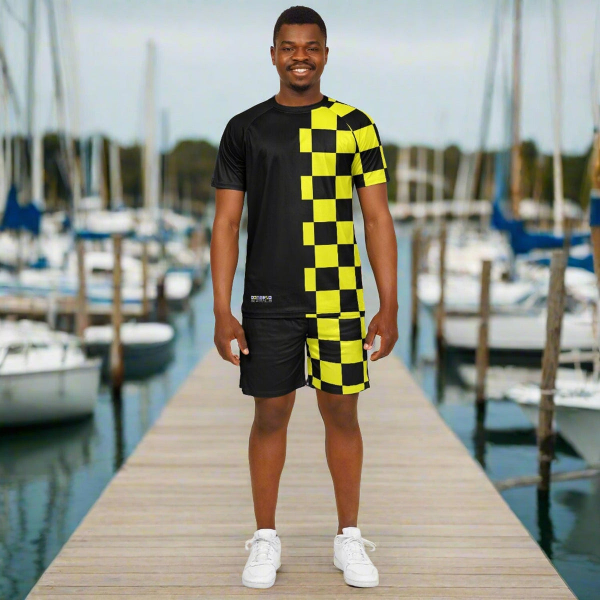 Maris Equi Men's Signals "STOP" Nautical Flag Inspired Shorts And Top Set