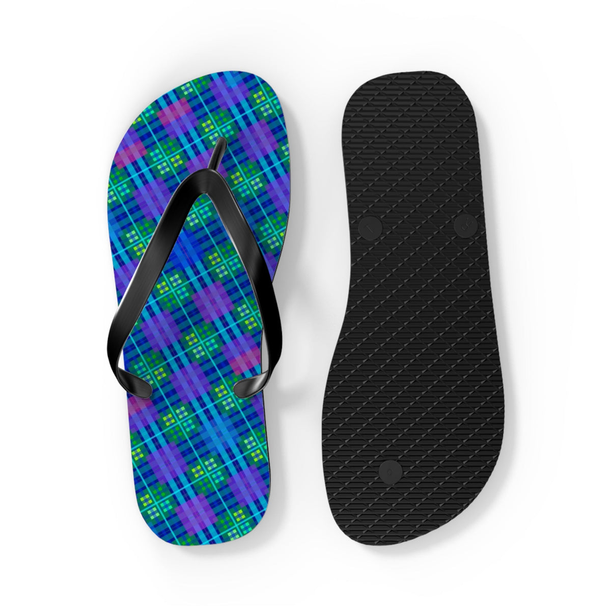 Maris Equi Men's Blue Tartan Flip-Flops