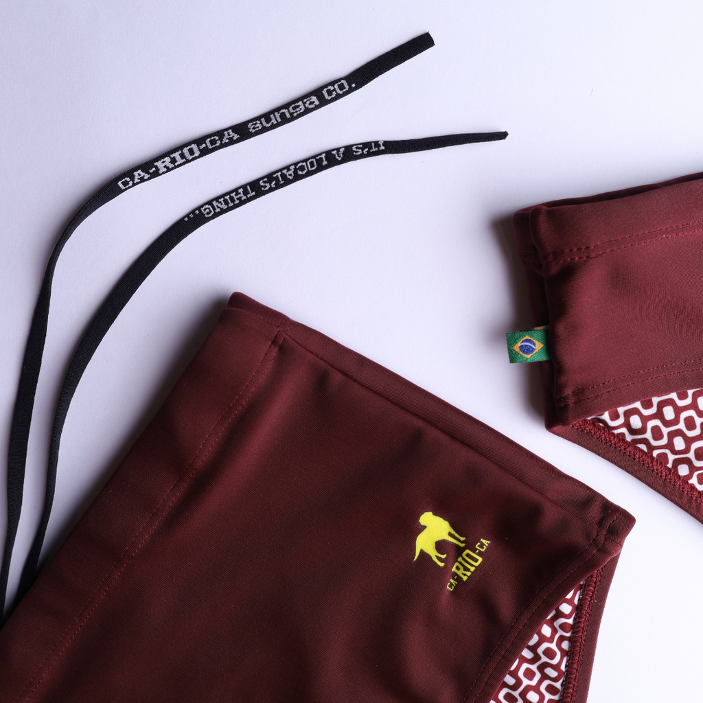 Bañador Barolo burdeos liso para hombre - Ropa de playa para hombre