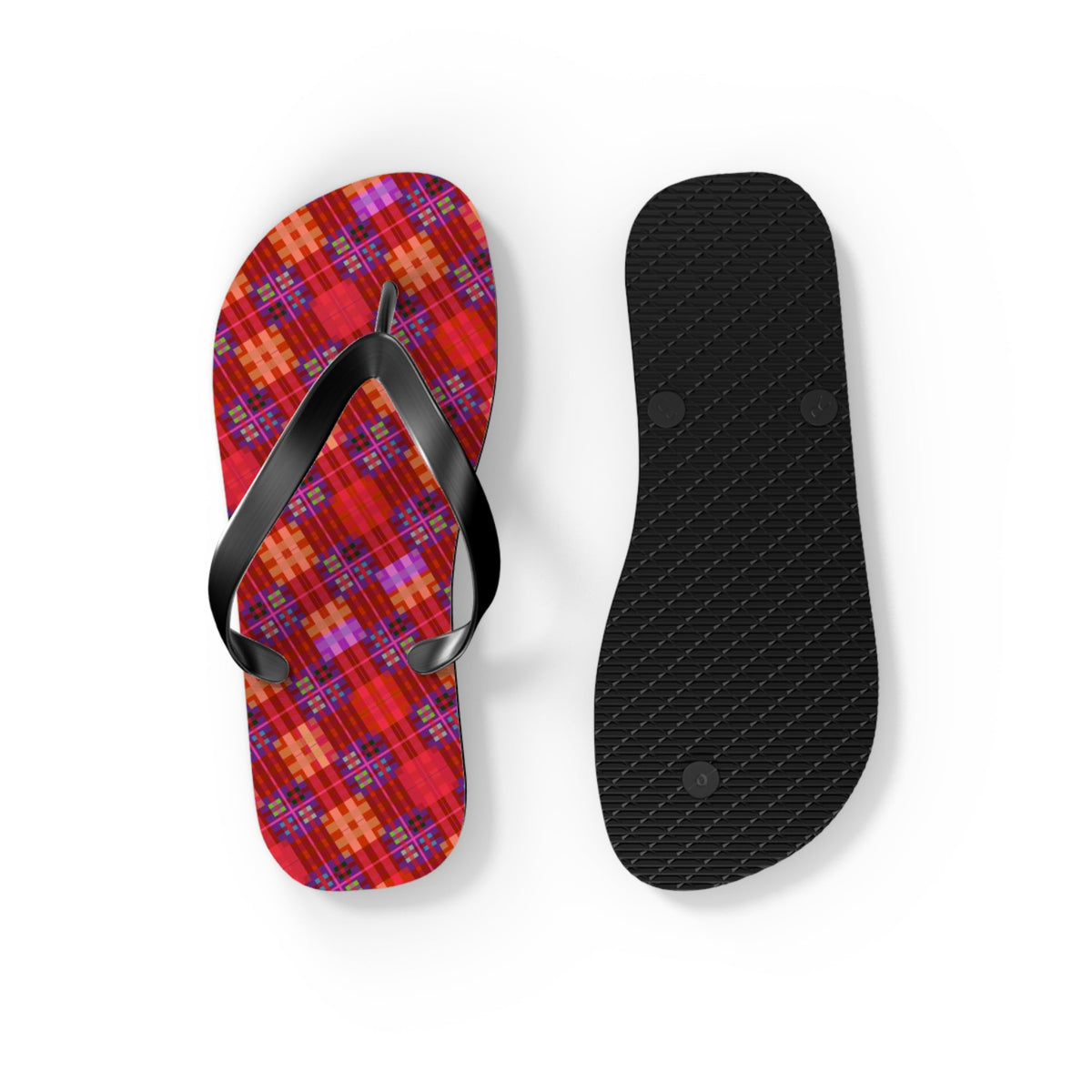 Maris Equi Men's Red Tartan Flip-Flops