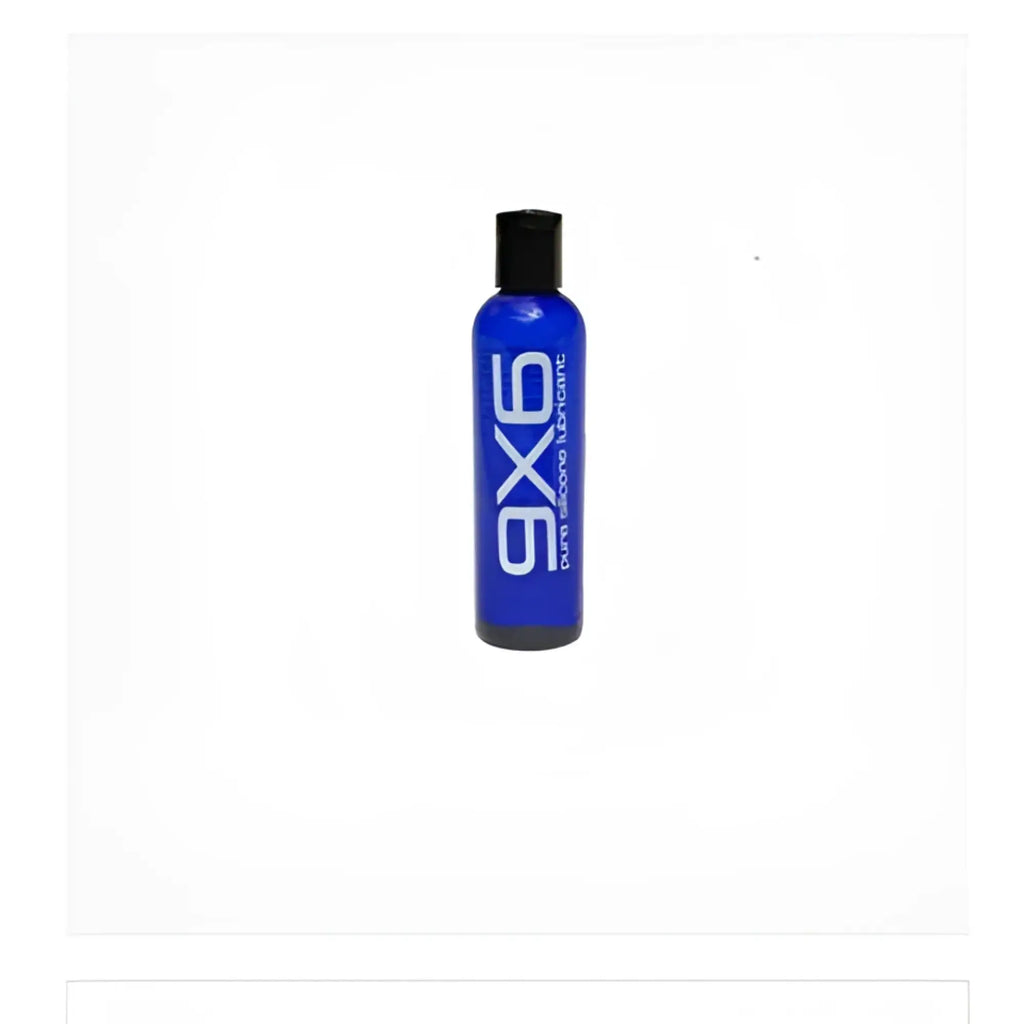 Blue axe body wash bottle with black cap and white lettering for 9x6 lube product use