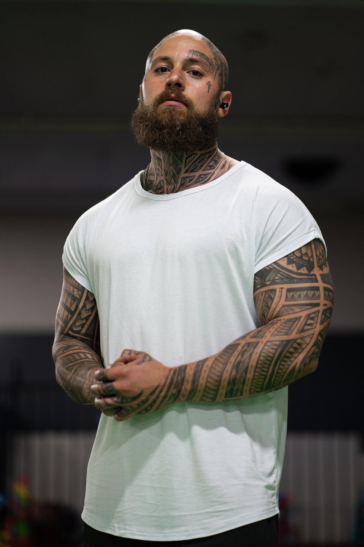 Camiseta muscular de manga corta para hombre Jed North Evolve 2.0 - Blanco hueso