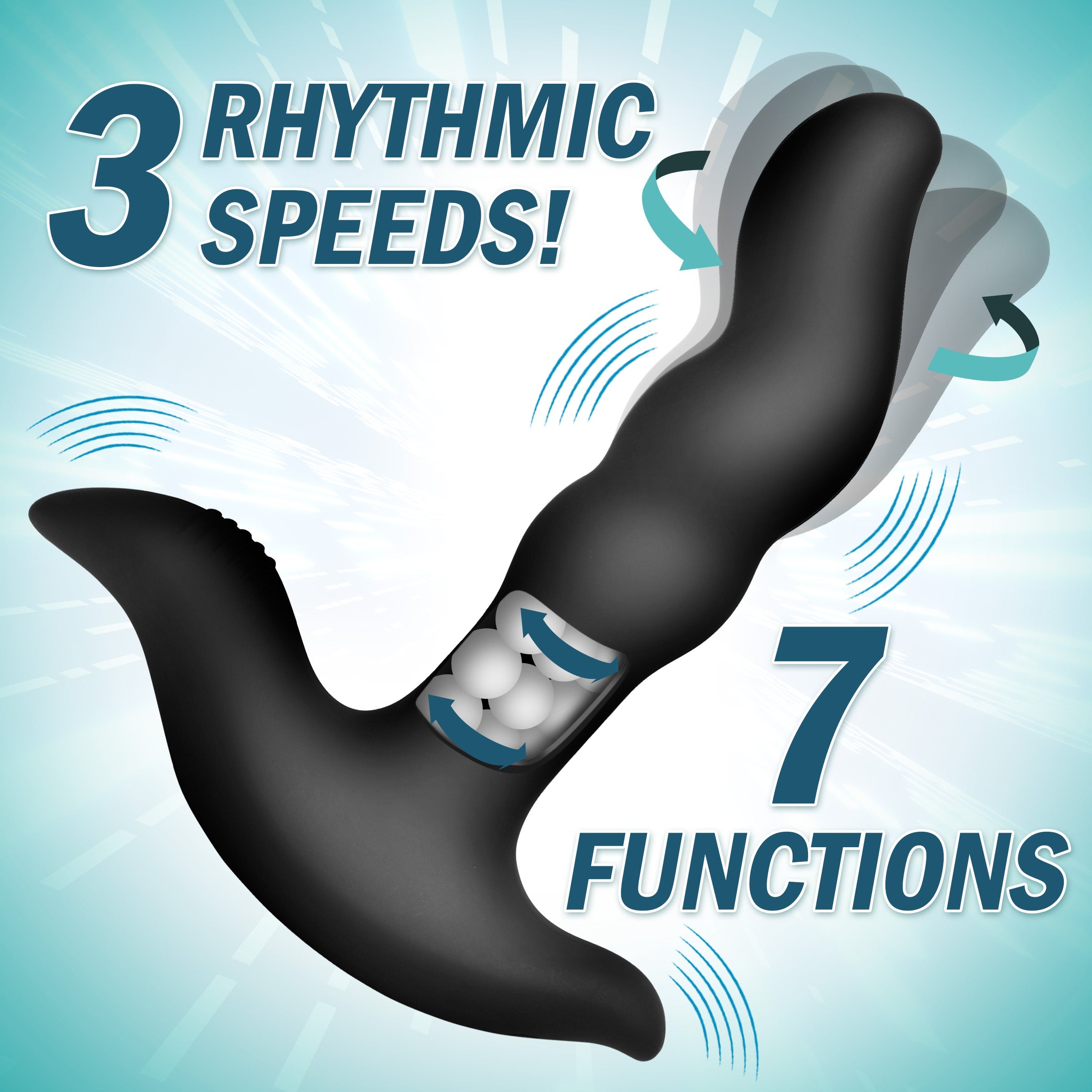 Prostatic Play Rimstatic Curved Rotating Plug with Remote