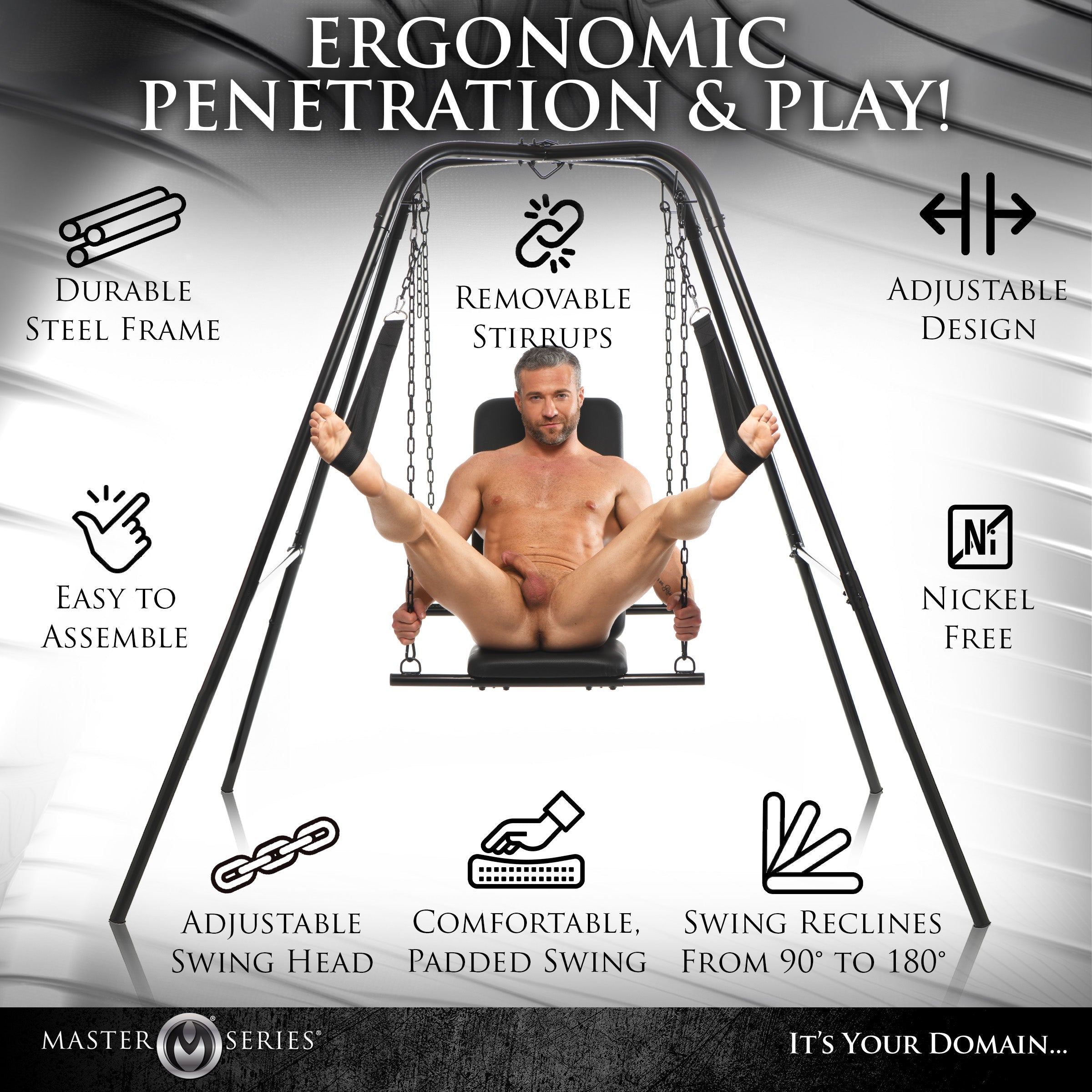 Throne Adjustable Sex Swing with Stand