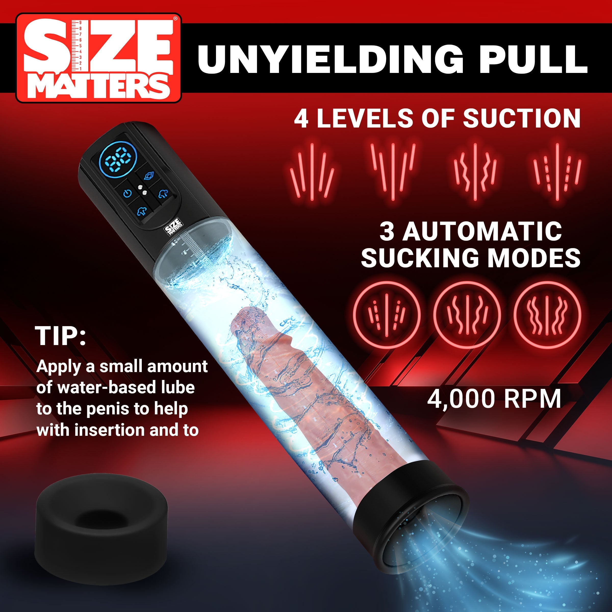 Size Matters Sucking Penis Pump with Digital Display