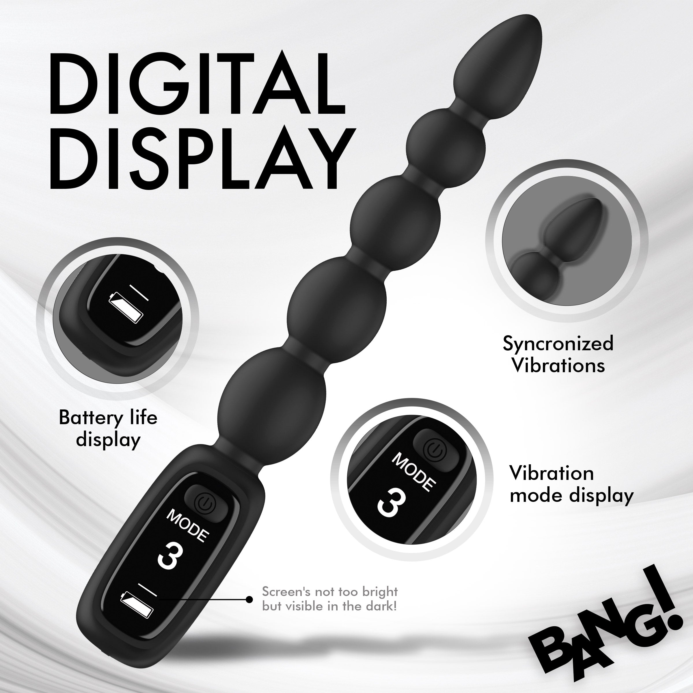 Bang Silicone Anal Beads with Digital Display