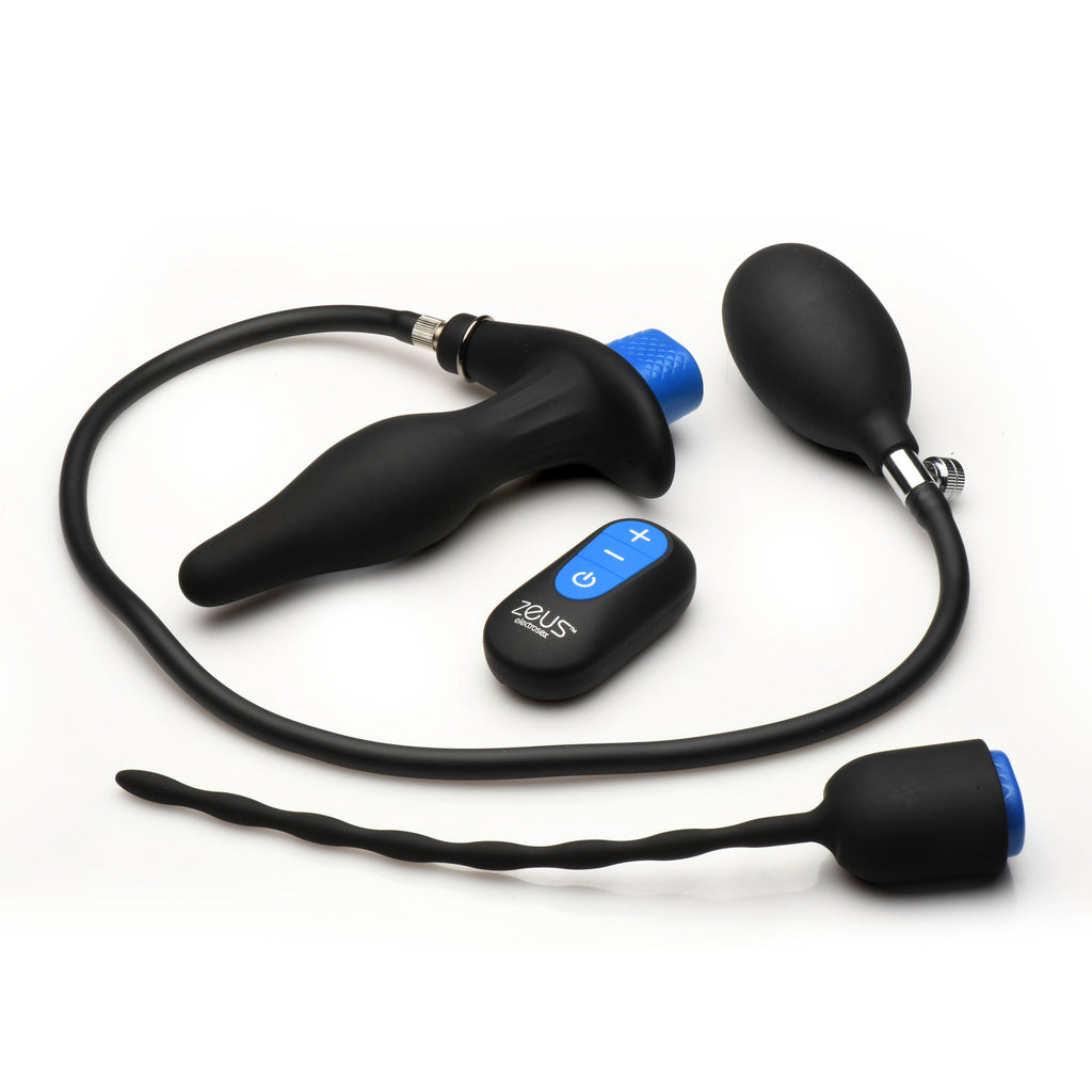 Zeus Electrosex Inflatable Anal Plug & Urethral Sound E-Stim Kit