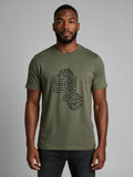 T.R. Premium Men's 3D Abstract T-Shirt - Olive