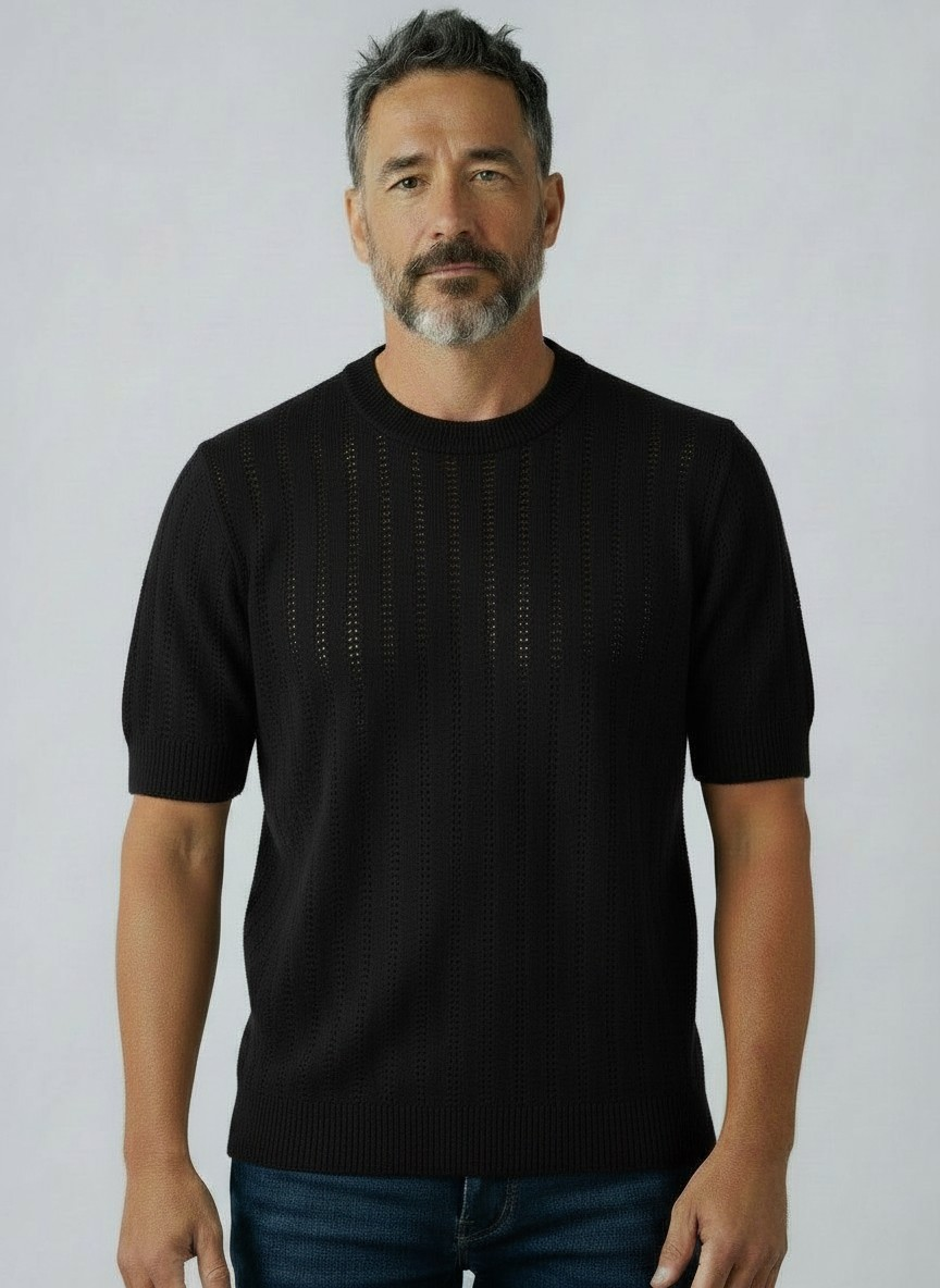 Smash Shirts Men's Smash Textured Open Knit Crew Tee
