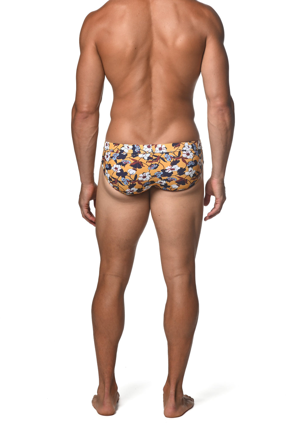 AMBER NAVY BLOOMS FREESTYLE SWIM BRIEF - DealByEthan.gay loves ST33LE