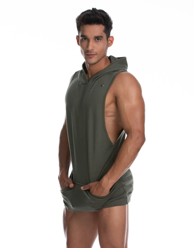 Atleta Green Hoody Tshirt by Gigo Underwear - Atleta Green Hoody Tshirt | Mens underwear by GIGO Underwear