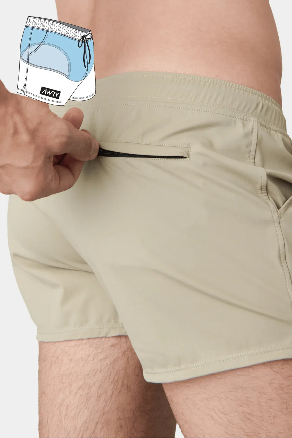 AWRY Menswear Hybrid Swim Short - Sand