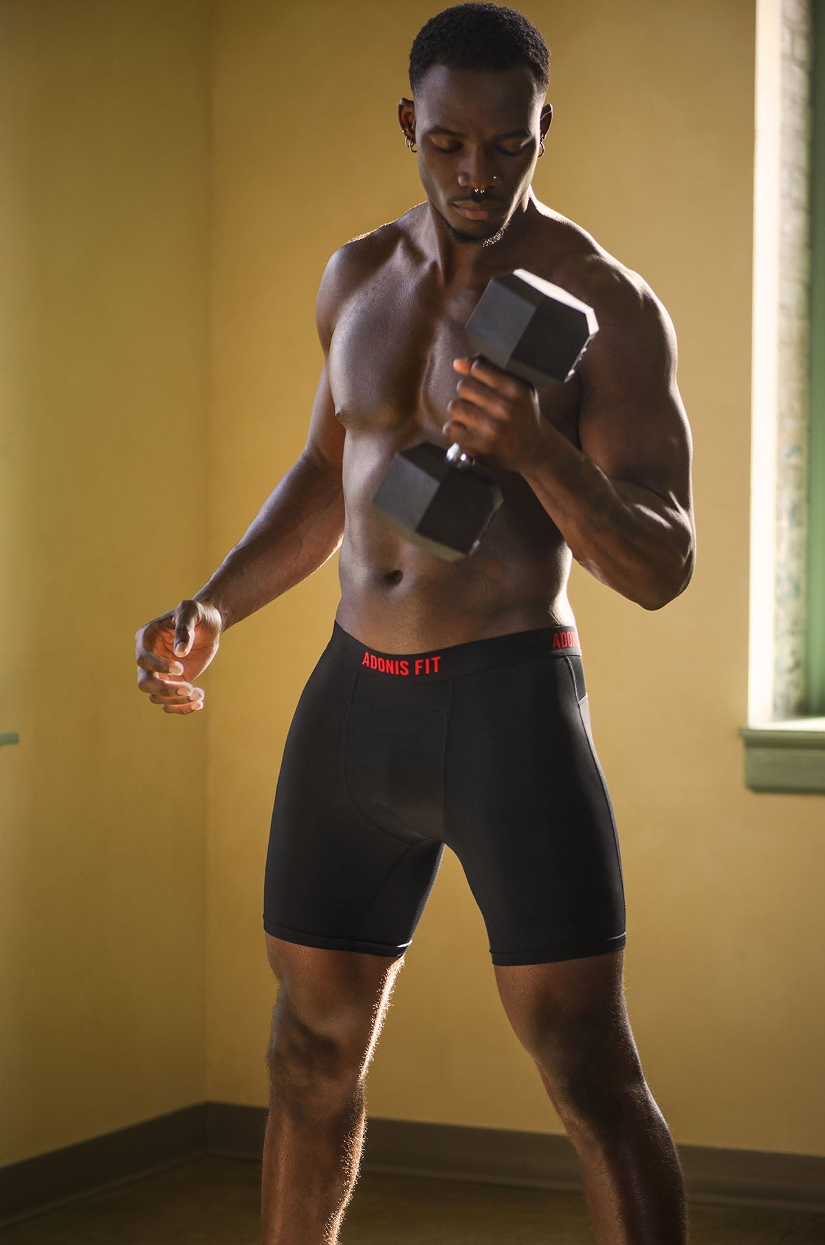 Lange, schwarze Boxershorts „Adonis Fit Performance“ 