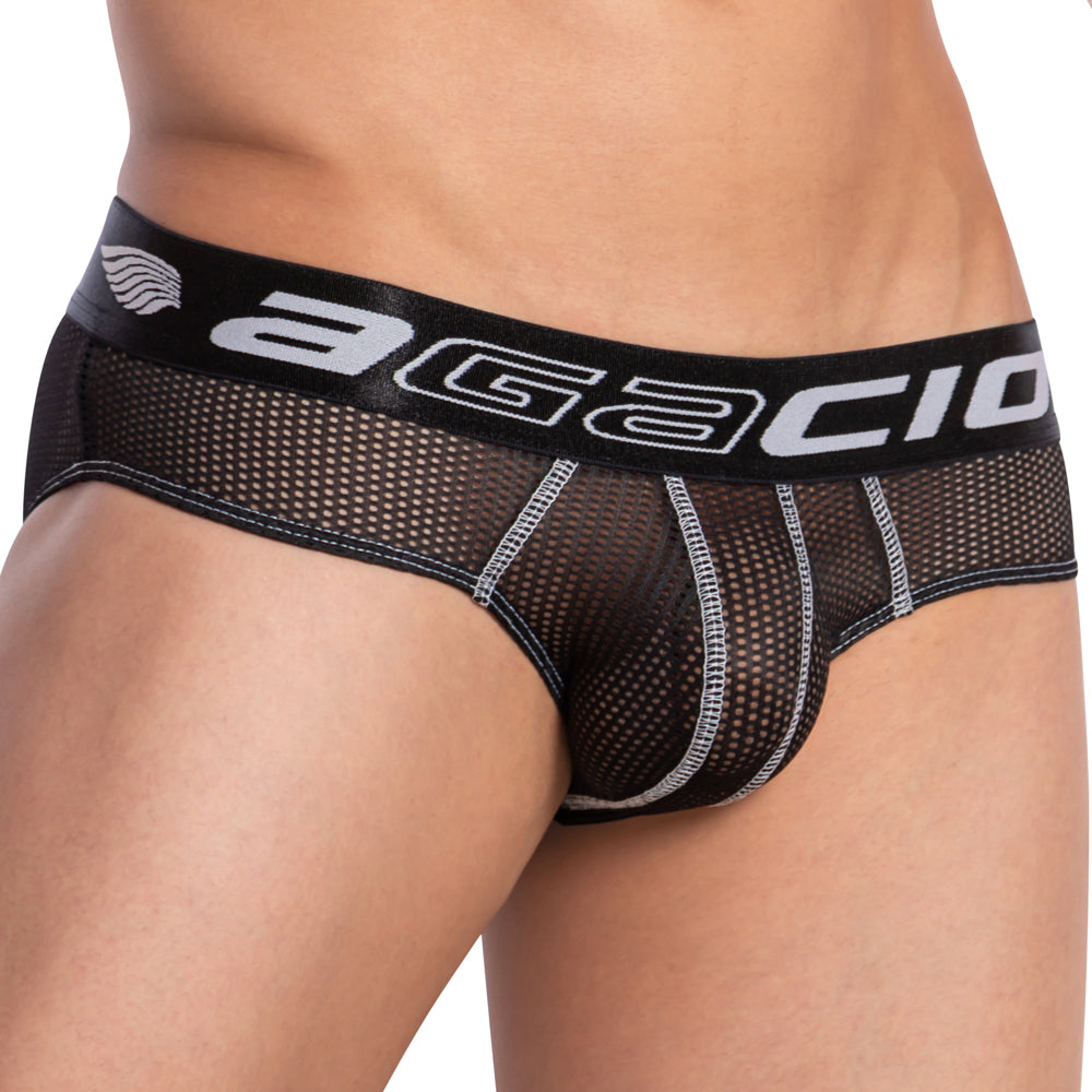Agacio AGJ026 Mesh Panel Brief - DealByEthan.gay loves Agacio