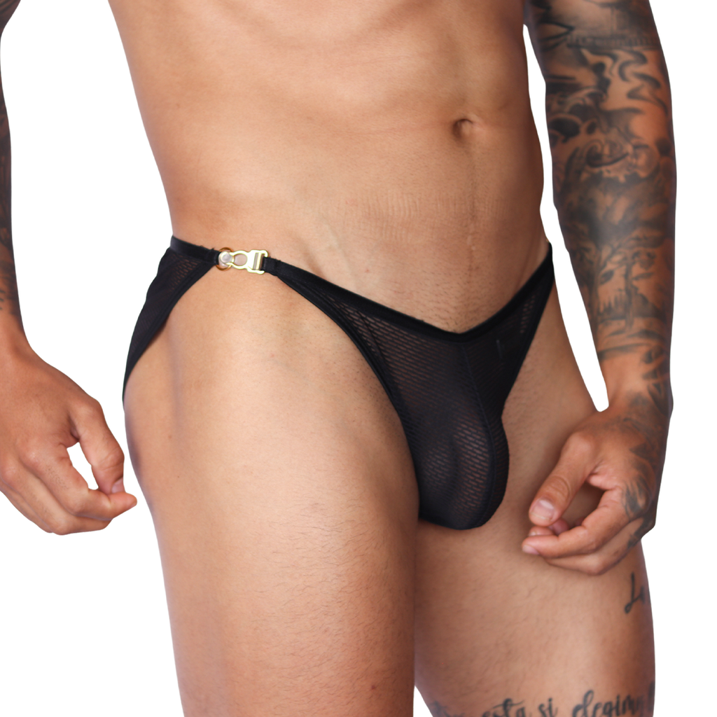 Anwar Black Brief front view by Gigo Underwear