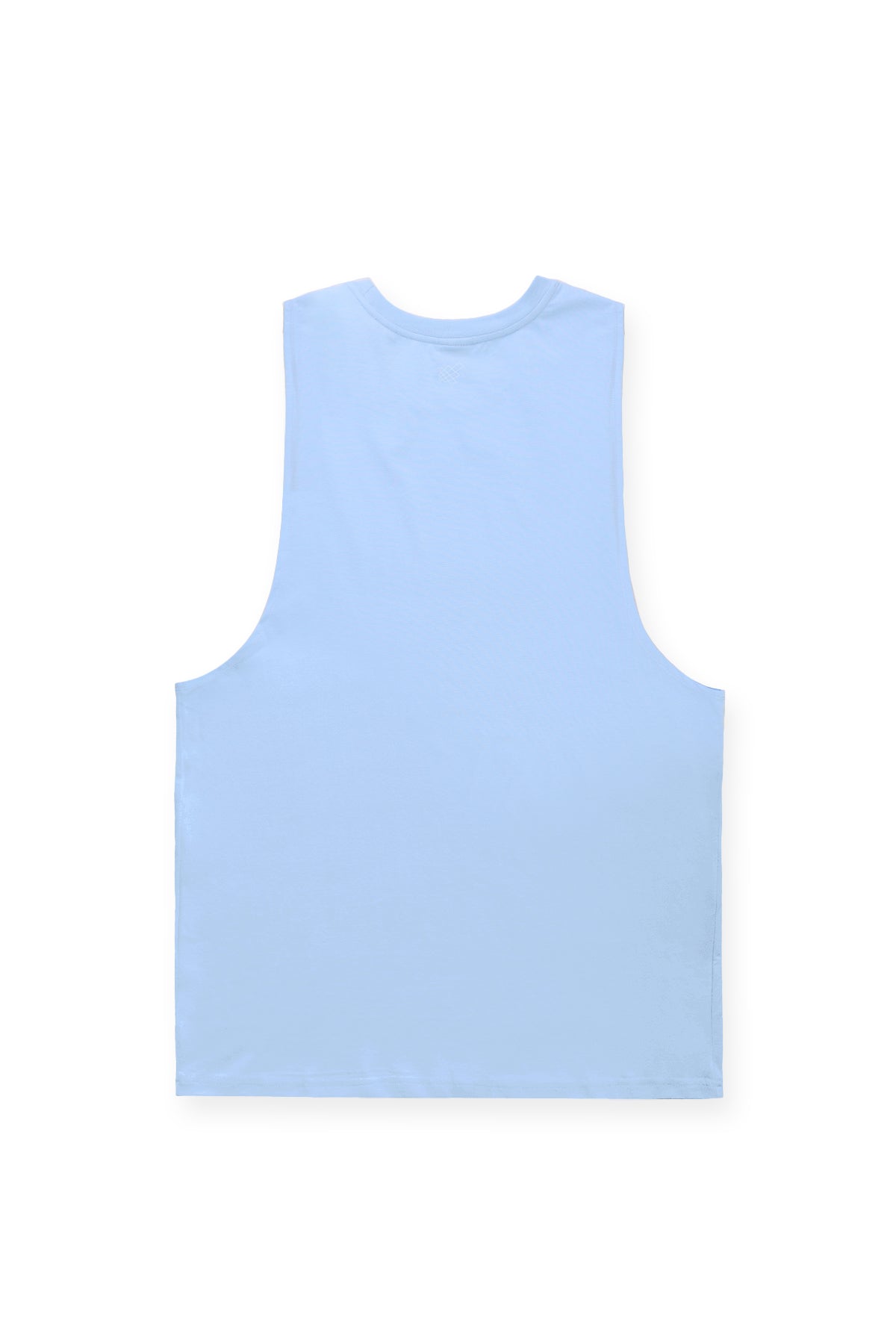 Apollo men’s sleeveless training tee in light blue with a simple solid color and clean-cut neckline for workouts