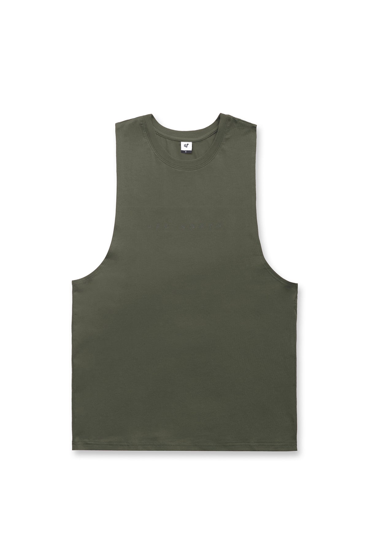 Apollo men’s sleeveless training tee moss green olive green tank top with crew neckline and minimalist design