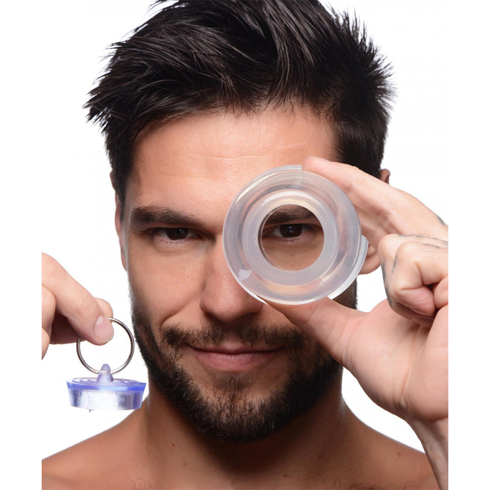 Dilatador anal hueco transparente con tapón para el culo