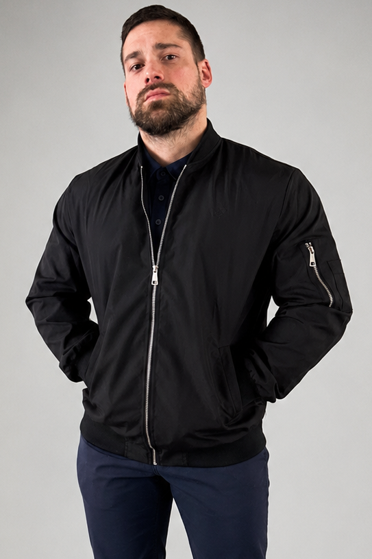 Jed North Premium Bomberjacke - Schwarz