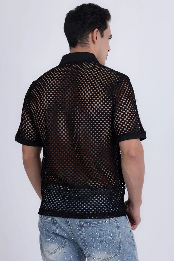 Barabas Men's Glintform Mesh Polo Shirt