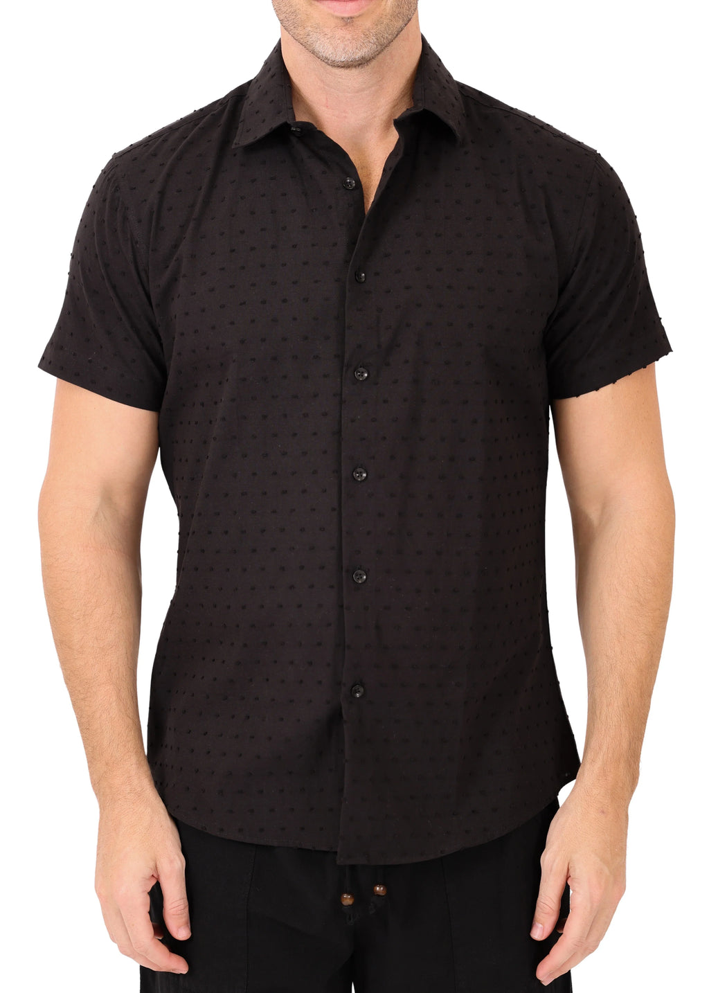 Kurzarmhemd mit Strukturpunkten