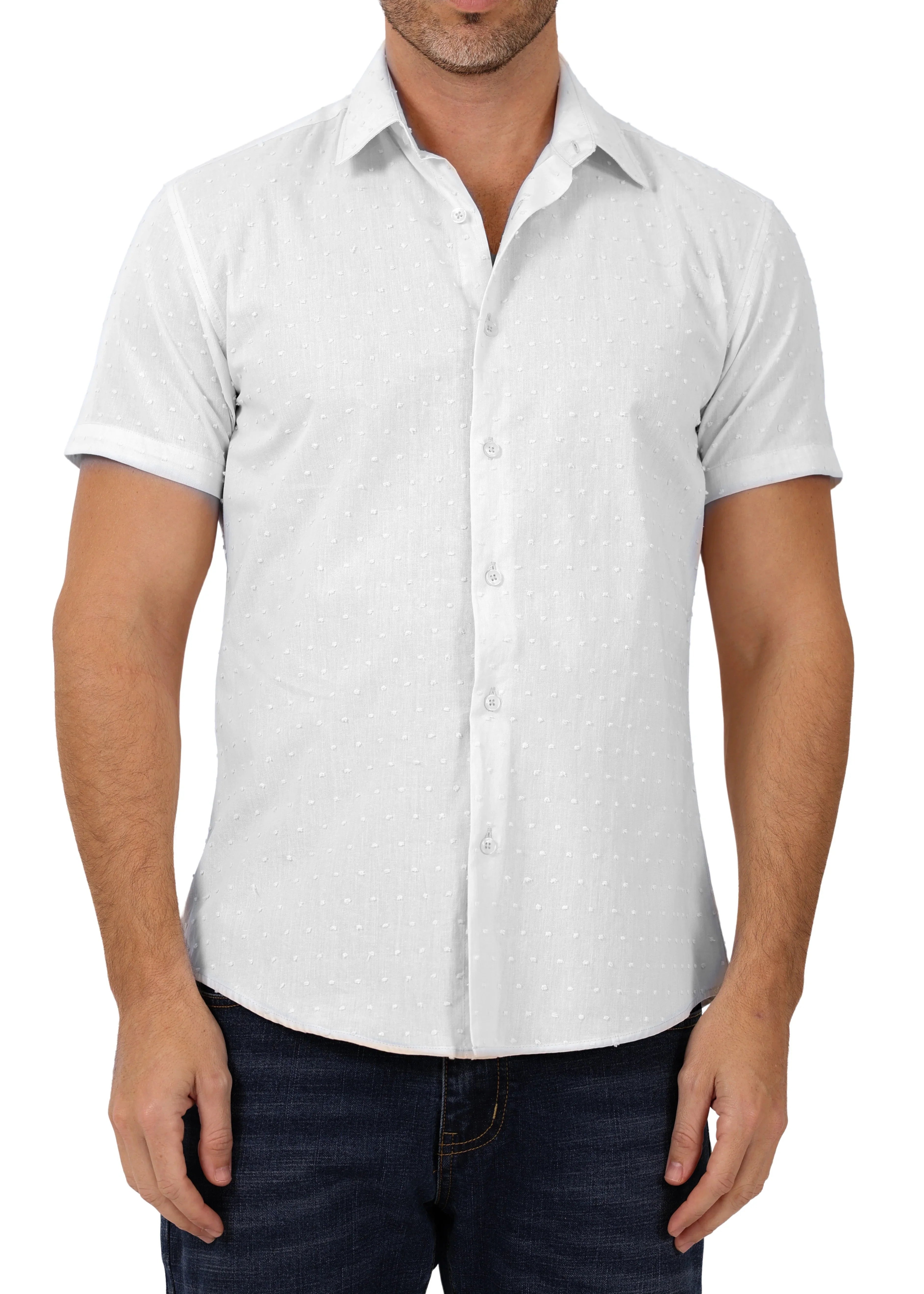 Kurzarmhemd mit Strukturpunkten