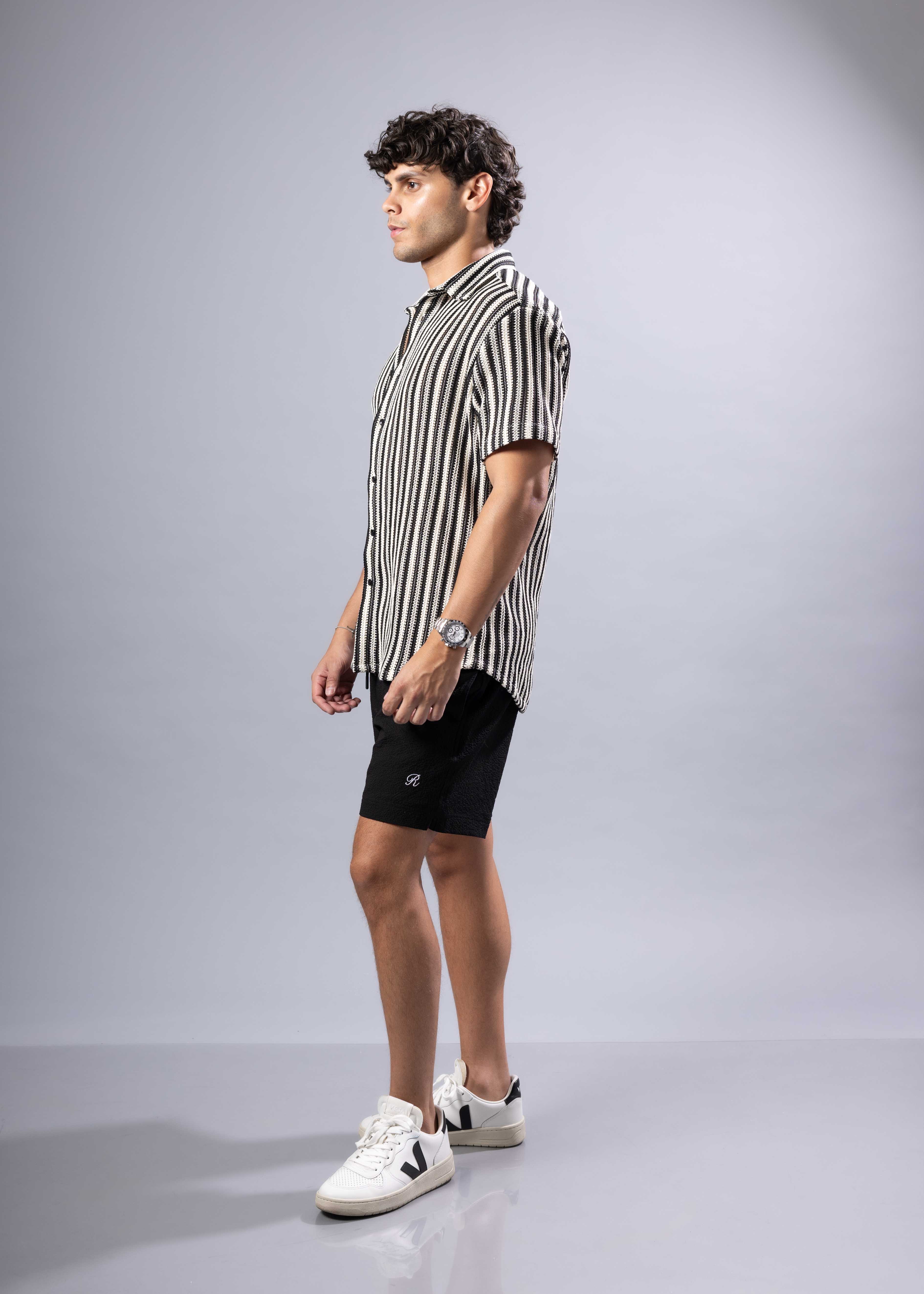 Kurzarmhemd aus strukturiertem Strick