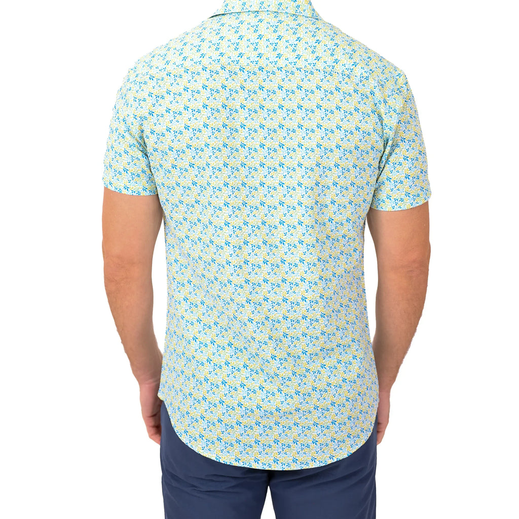 Kurzarmhemd mit floralem Muster und Struktur