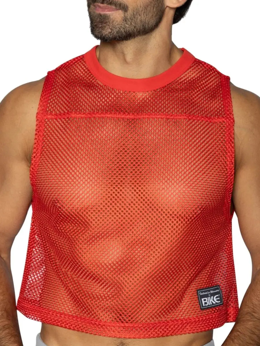 BIKE Athletic Herren-Sportbekleidung BAM135 Ärmelloses Trainings-Trikot Farbe Farbe Rot