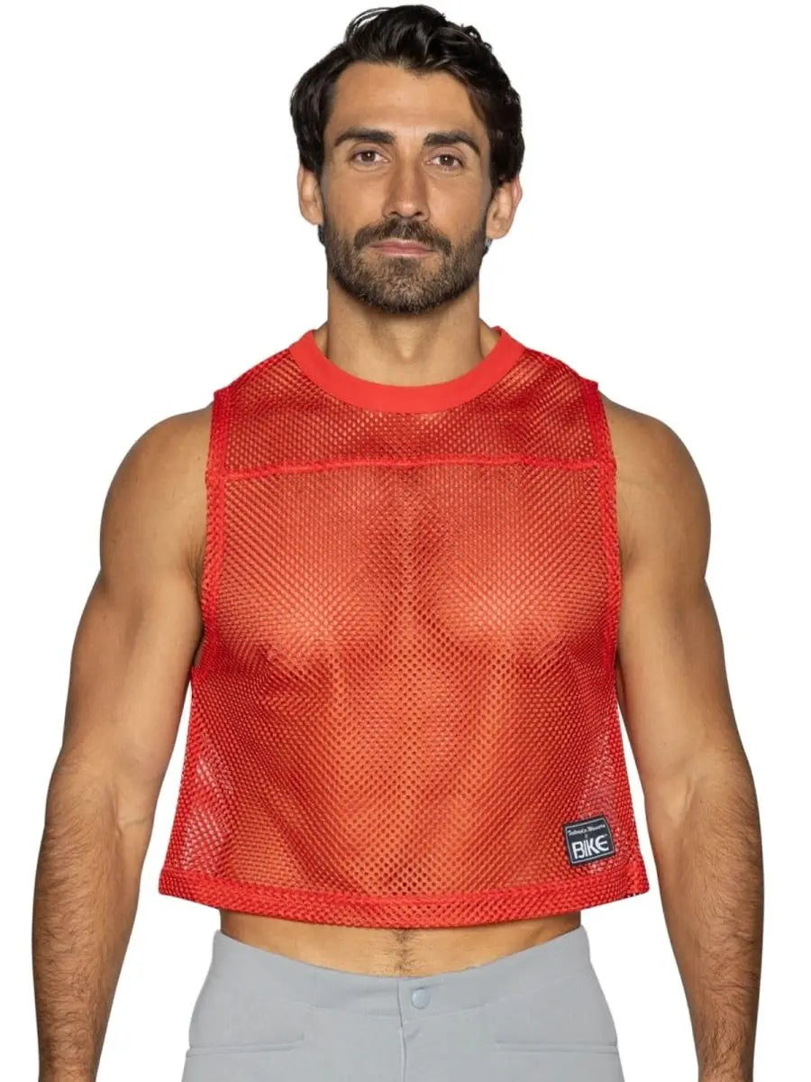 BIKE Athletic Herren-Sportbekleidung BAM135 Ärmelloses Trainings-Trikot Farbe Farbe Rot