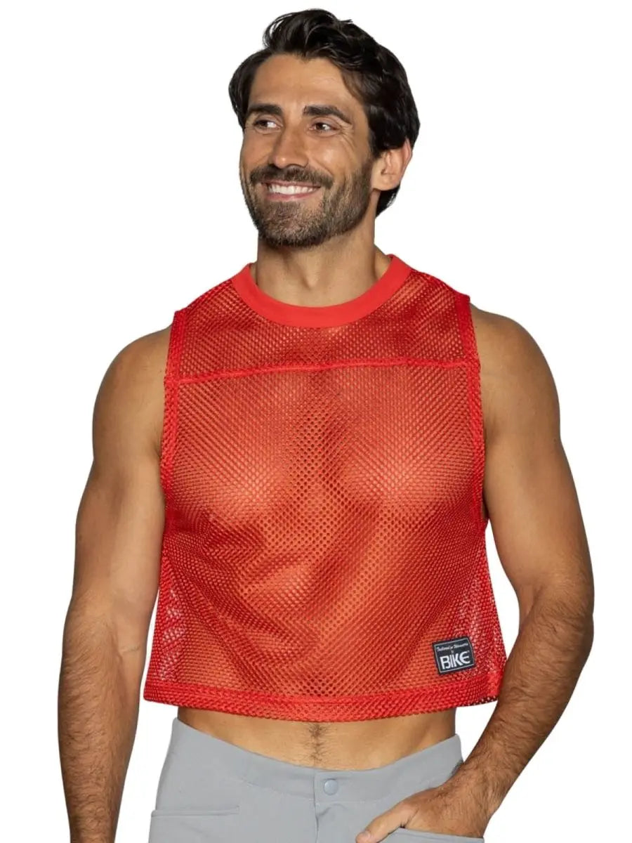 BIKE Athletic Herren-Sportbekleidung BAM135 Ärmelloses Trainings-Trikot Farbe Farbe Rot