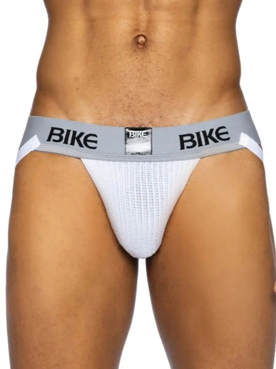 Ropa interior atlética para hombre BIKE BAS304 Suspensorio clásico Color Blanco