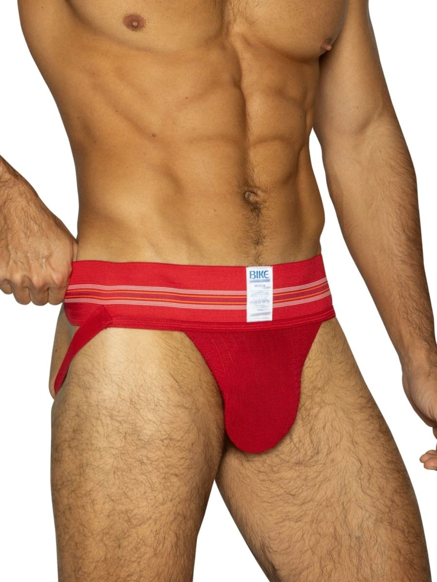 Red bike athletic BAS306 original number 10 jockstrap briefs with striped waistband and white bike label