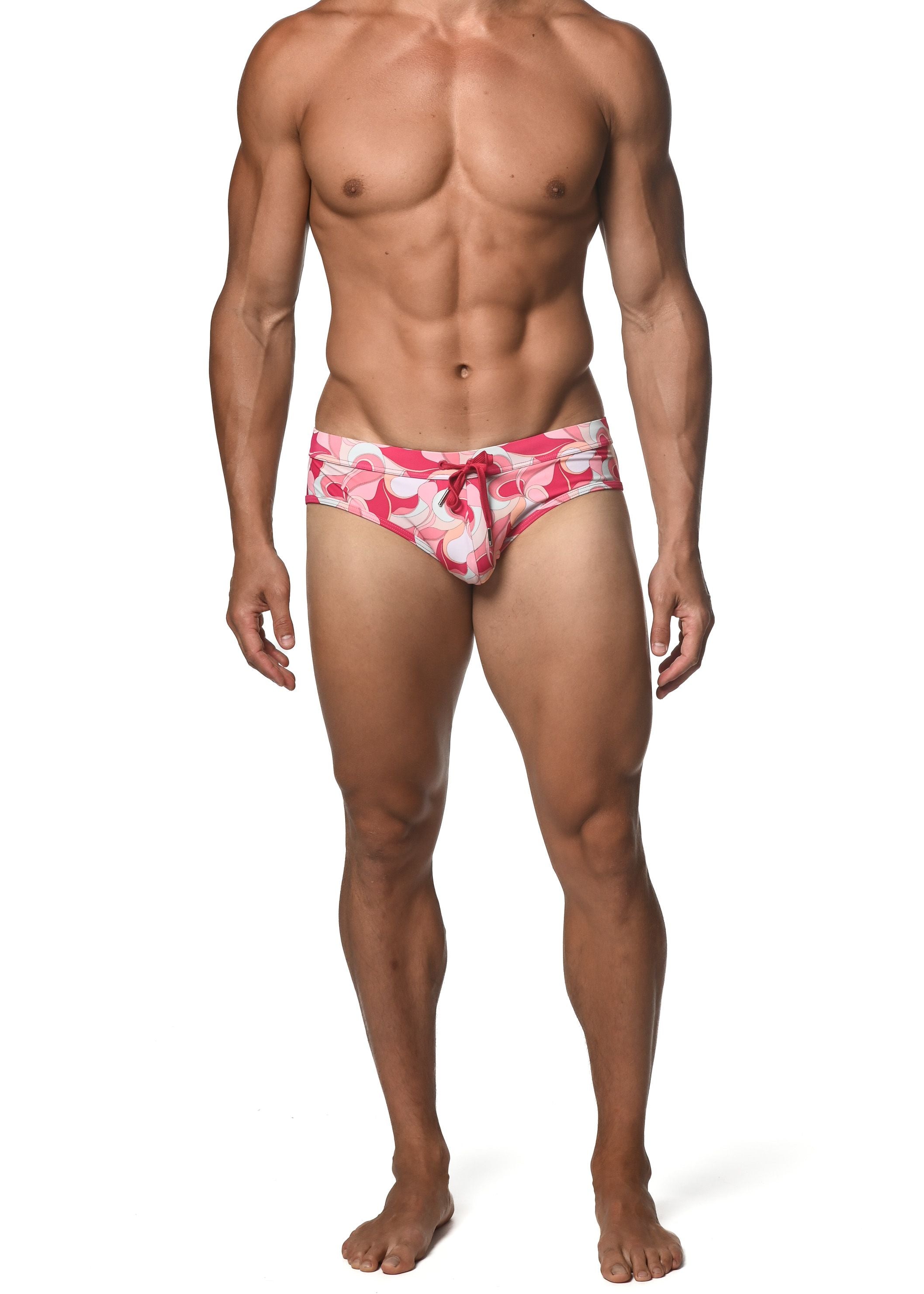 BLUSH/RASPBERRY SWIRLS FREESTYLE SWIM BRIEF - DealByEthan.gay loves ST33LE