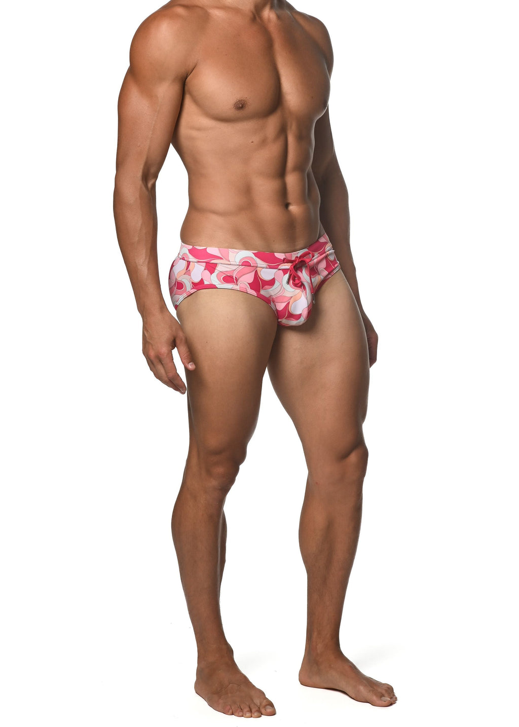 BLUSH/RASPBERRY SWIRLS FREESTYLE SWIM BRIEF - DealByEthan.gay loves ST33LE