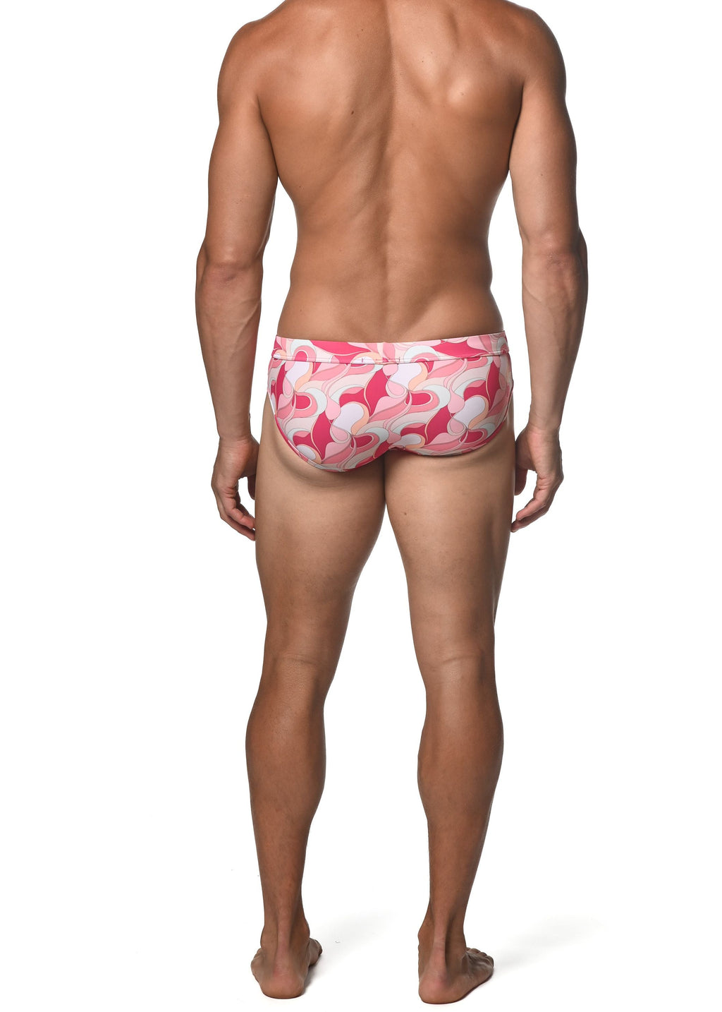 BLUSH/RASPBERRY SWIRLS FREESTYLE SWIM BRIEF - DealByEthan.gay loves ST33LE
