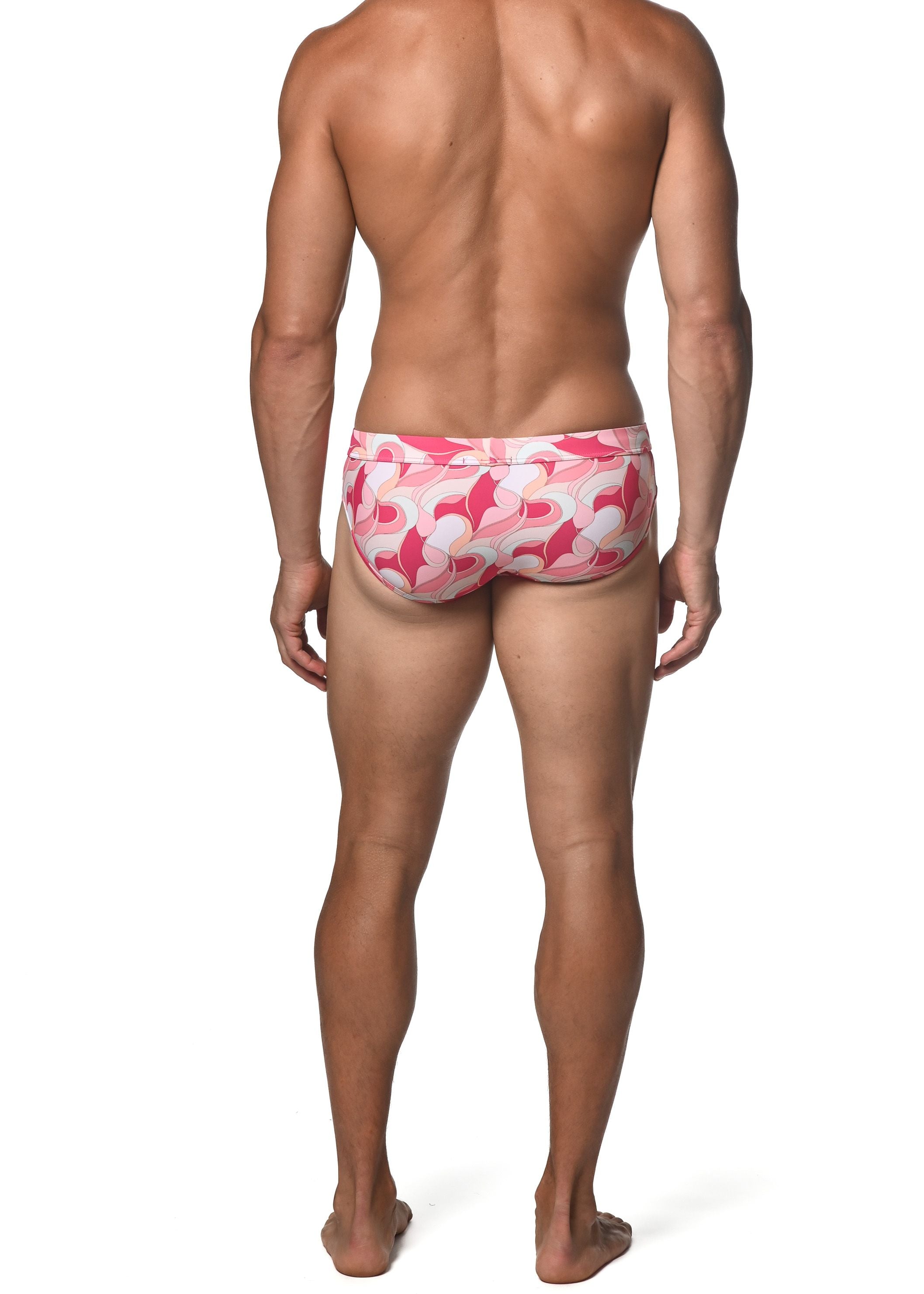 BLUSH/RASPBERRY SWIRLS FREESTYLE SWIM BRIEF - DealByEthan.gay loves ST33LE