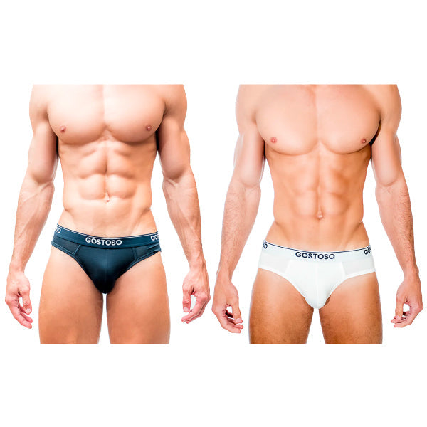 CA-RIO-CA Gostoso Underwear - Paquete de 2 calzoncillos tipo slip lisos