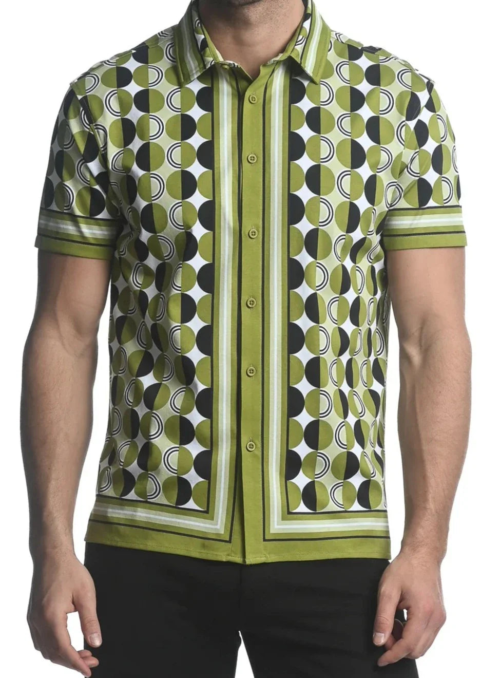 BORDER PRINTED JERSEY KNIT S/S SHIRT - DealByEthan.gay loves ST33LE