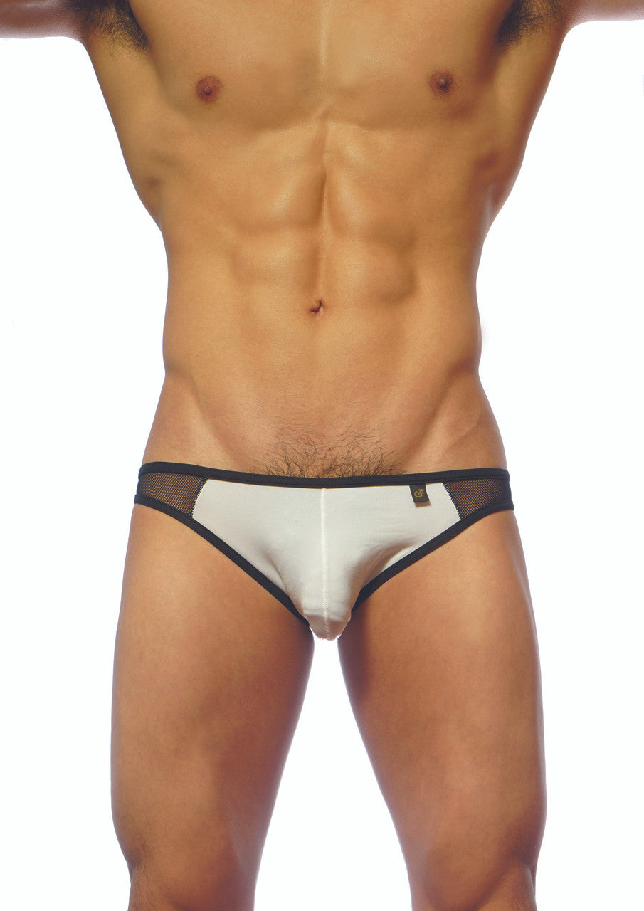 Groovin' Underwear Athletic V-Cut Mesh Brief White BV1601