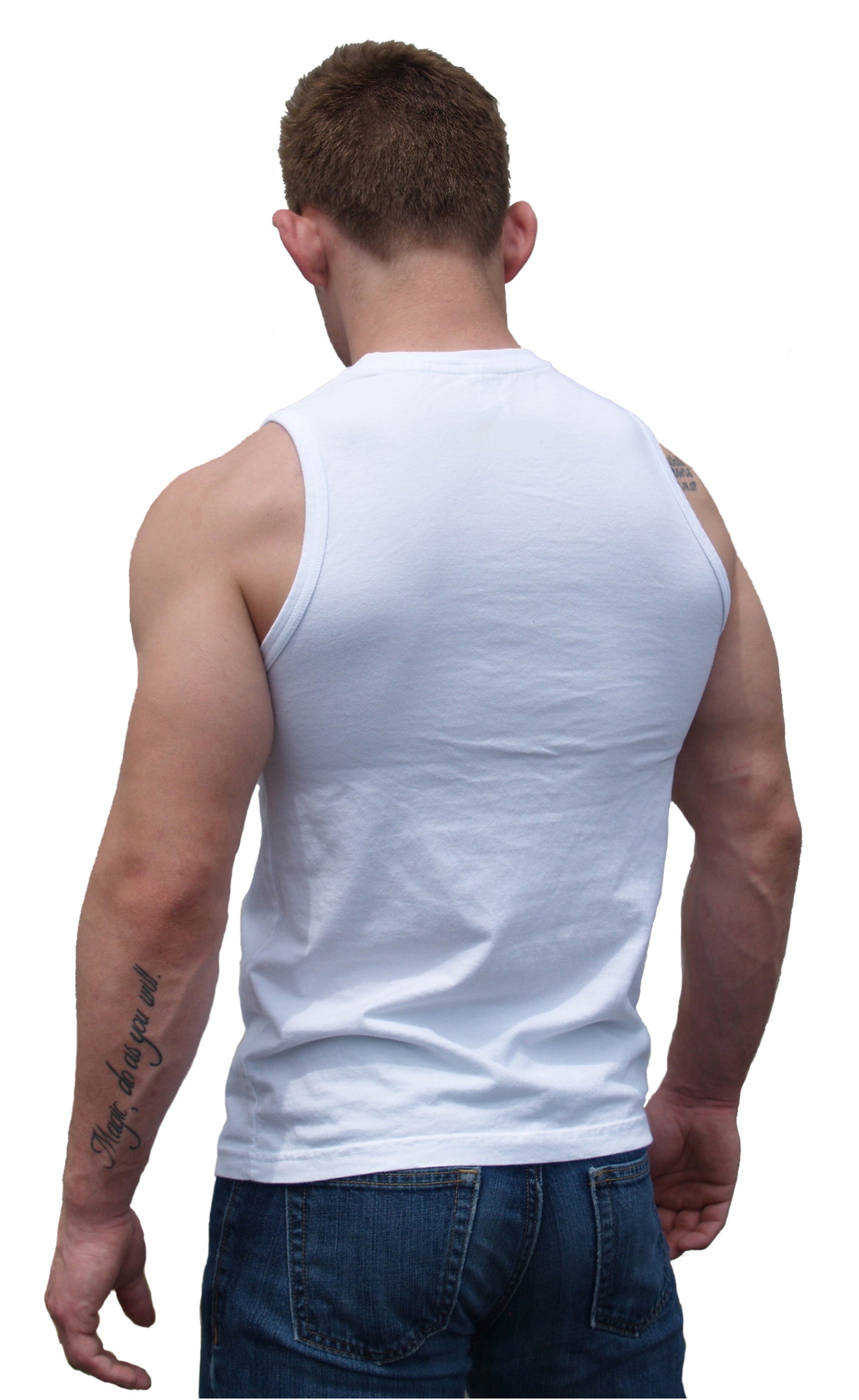 White Sleeveless Athletic Fit Barefront