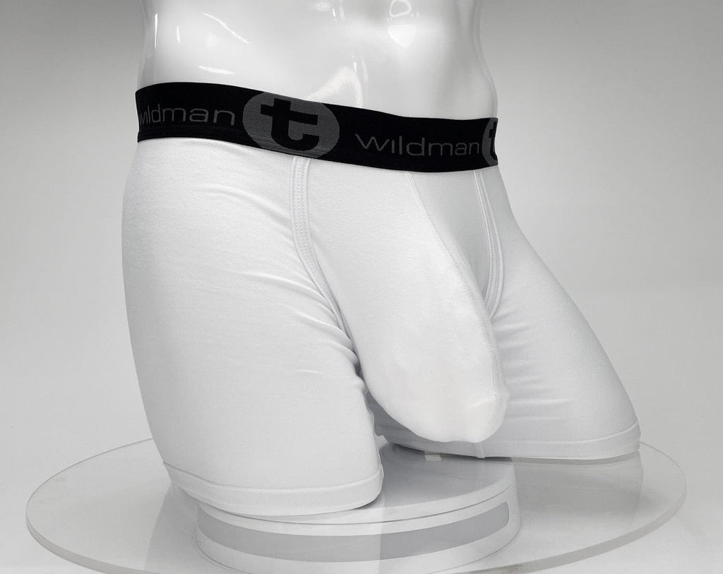 Big Boy Pouch Boxershorts mit 5" Innennaht, Weiß