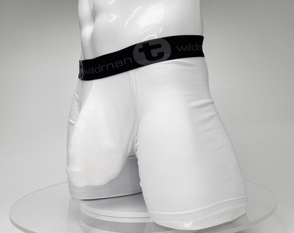 Big Boy Pouch Boxershorts mit 5" Innennaht, Weiß